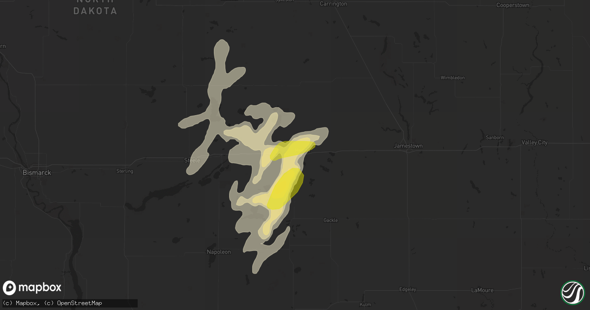 Hail map in Medina, ND on June 2, 2017