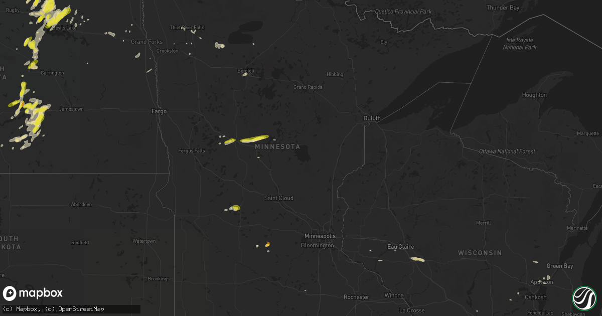 Hail map in Minnesota on June 2, 2017
