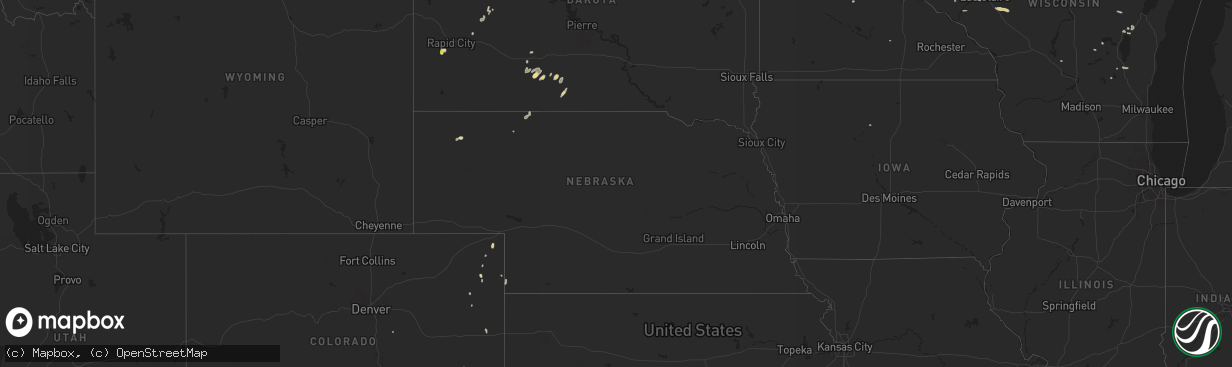 Hail map in Nebraska on June 2, 2017