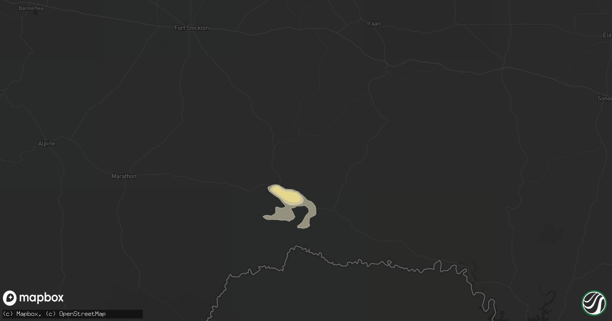 Hail map in Sanderson, TX on June 2, 2017