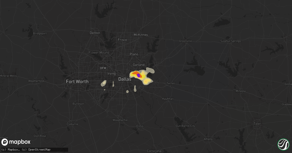 Hail map in Sunnyvale, TX on June 2, 2017