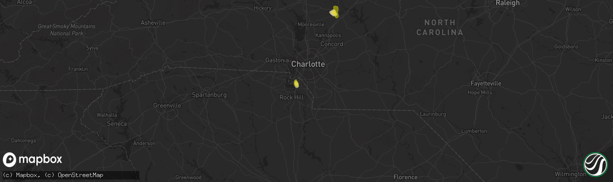 Hail map in Fort Mill, SC on June 2, 2018