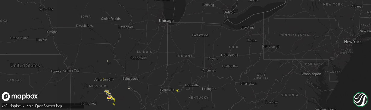 Hail map in Indiana on June 2, 2018