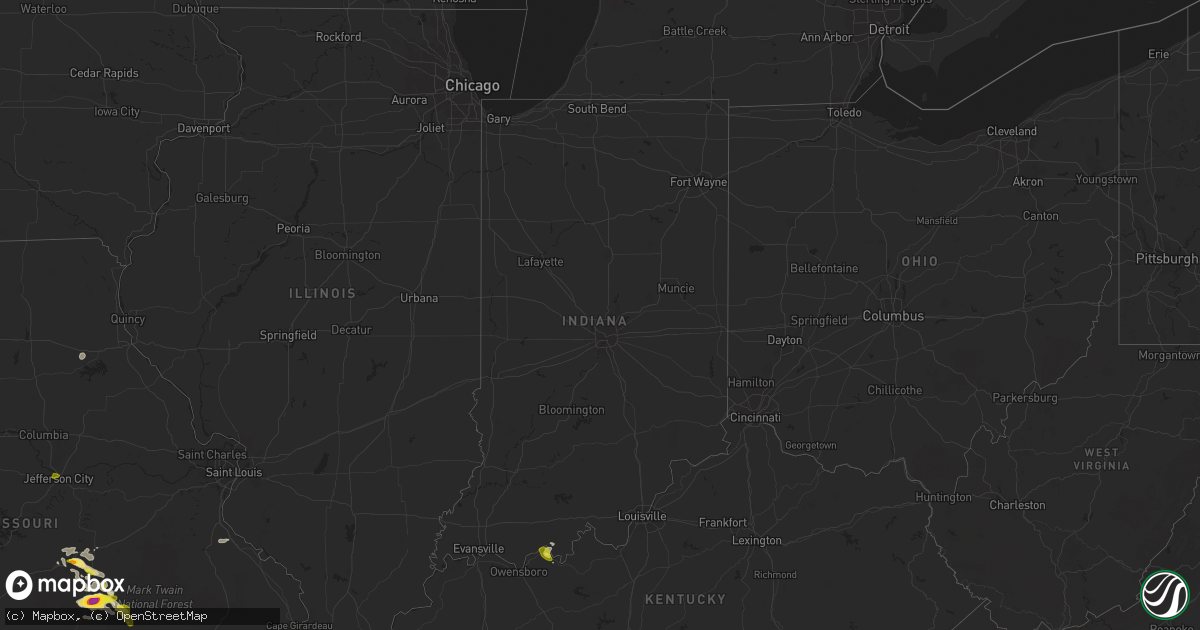 Hail map in Indiana on June 2, 2018