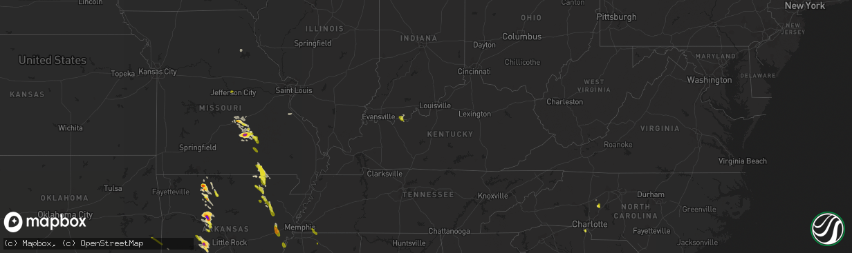 Hail map in Kentucky on June 2, 2018