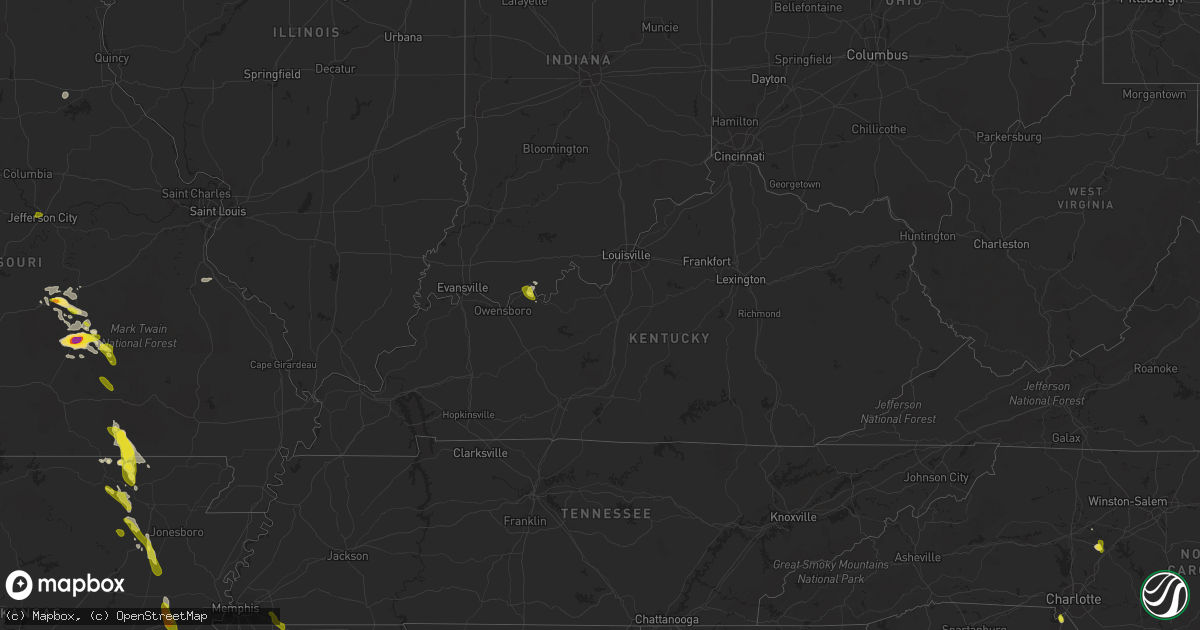 Hail map in Kentucky on June 2, 2018