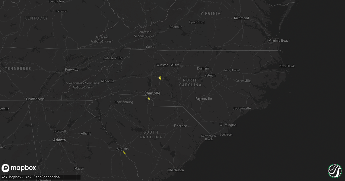 Hail map in North Carolina on June 2, 2018