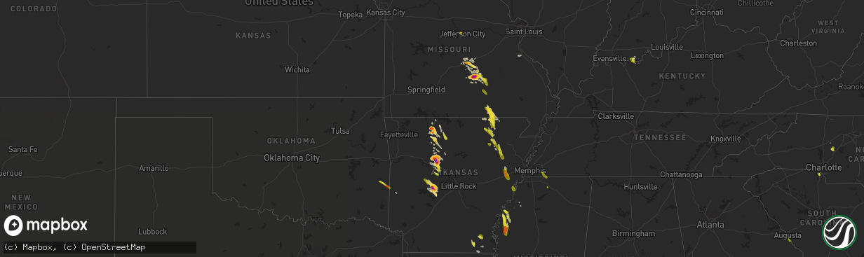 Hail map on June 2, 2018