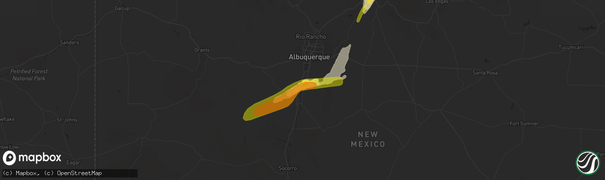 Hail map in Los Lunas, NM on June 2, 2019