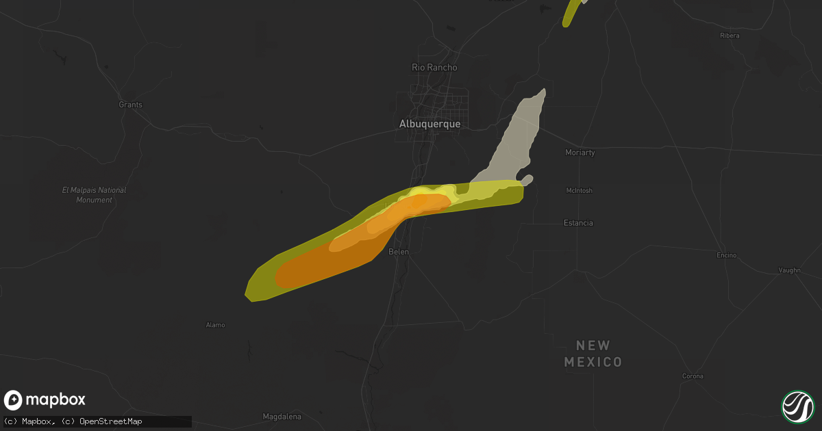 Hail map in Los Lunas, NM on June 2, 2019