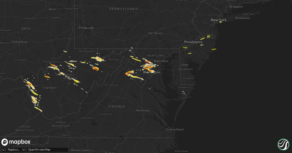 Hail map in Maryland on June 2, 2019