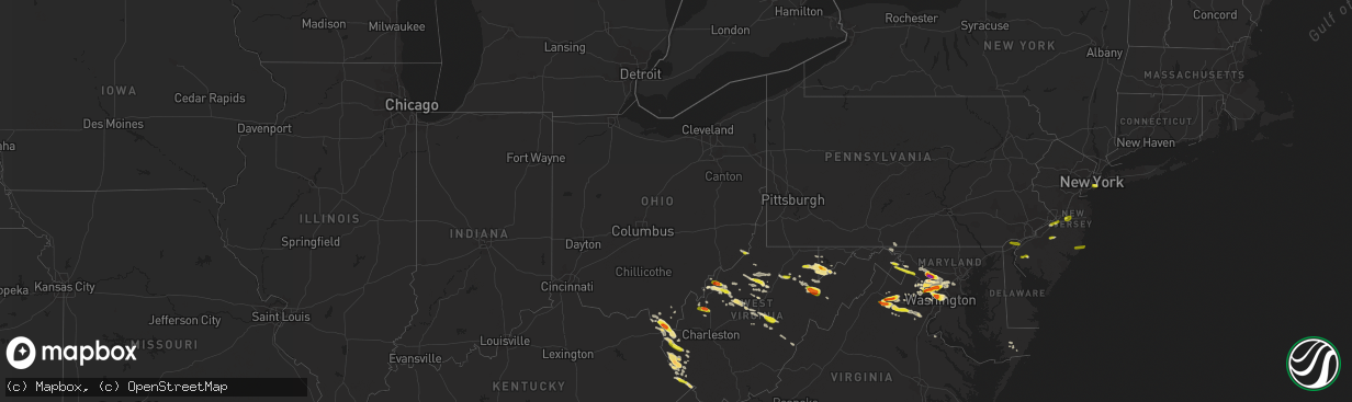 Hail map in Ohio on June 2, 2019