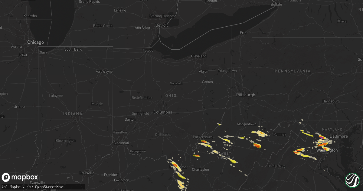 Hail map in Ohio on June 2, 2019