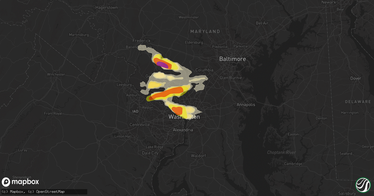 Hail map in Silver Spring, MD on June 2, 2019