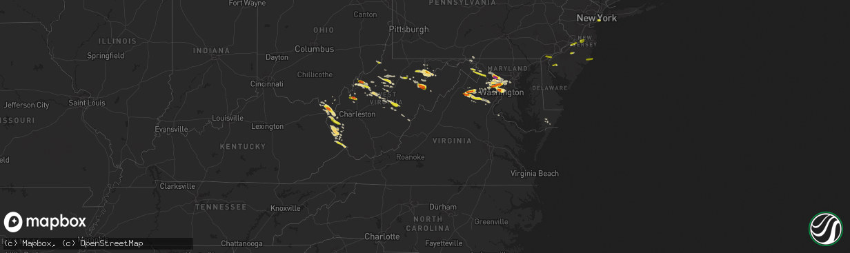 Hail map in Virginia on June 2, 2019