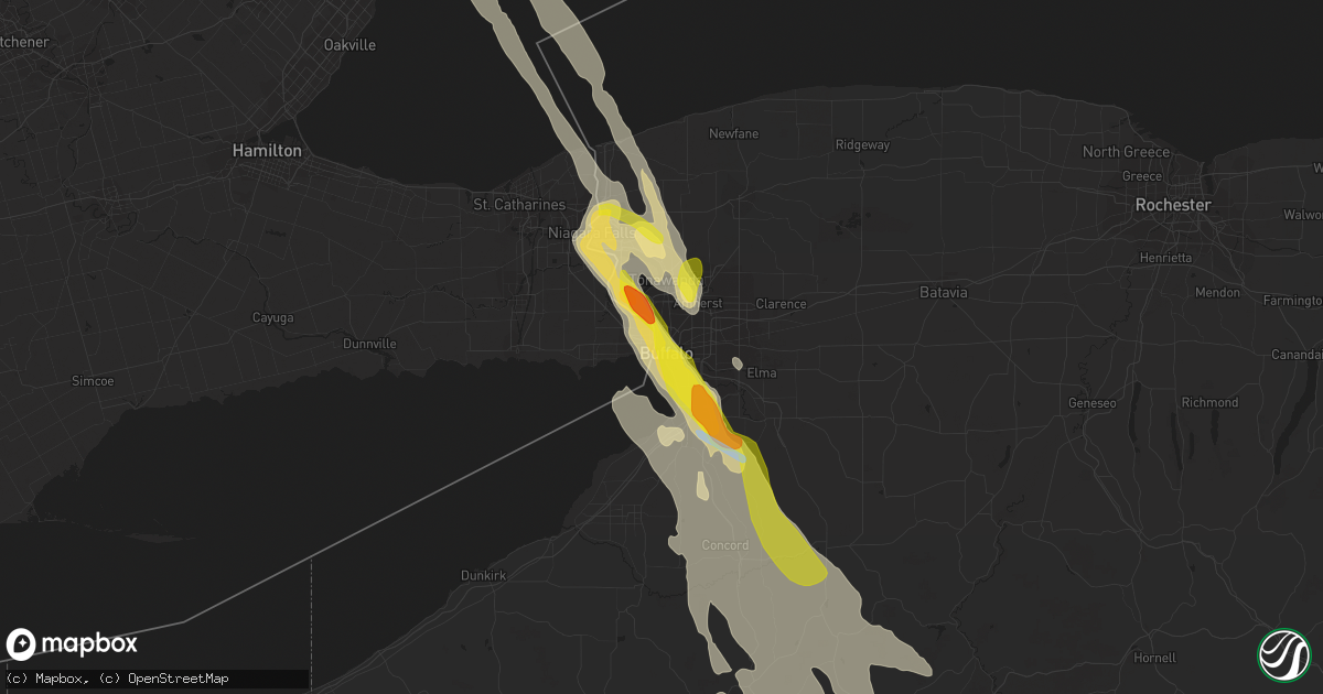 Hail map in Buffalo, NY on June 2, 2020