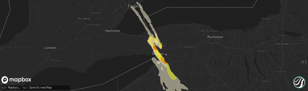 Hail map in Grand Island, NY on June 2, 2020