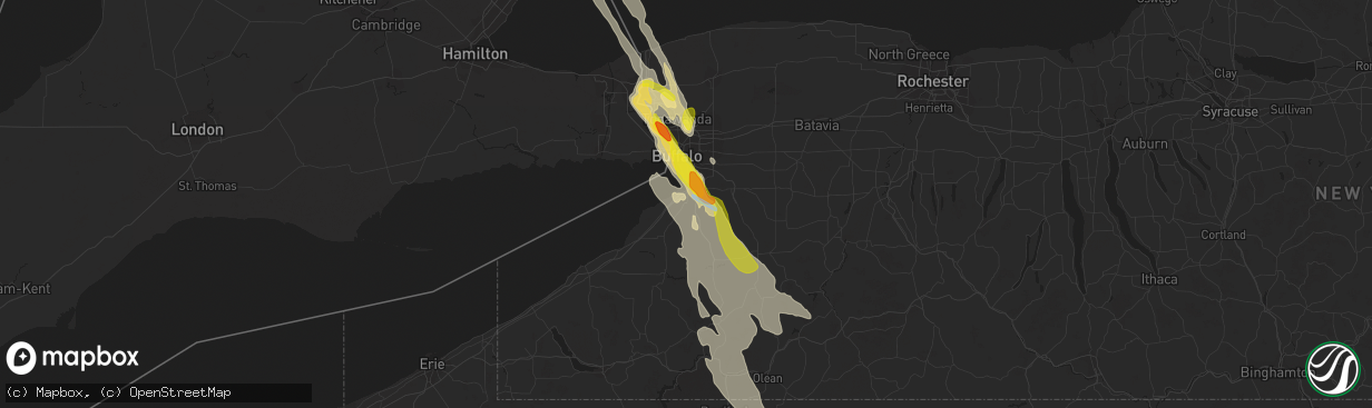 Hail map in Hamburg, NY on June 2, 2020