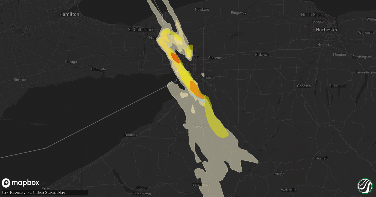 Hail map in Hamburg, NY on June 2, 2020