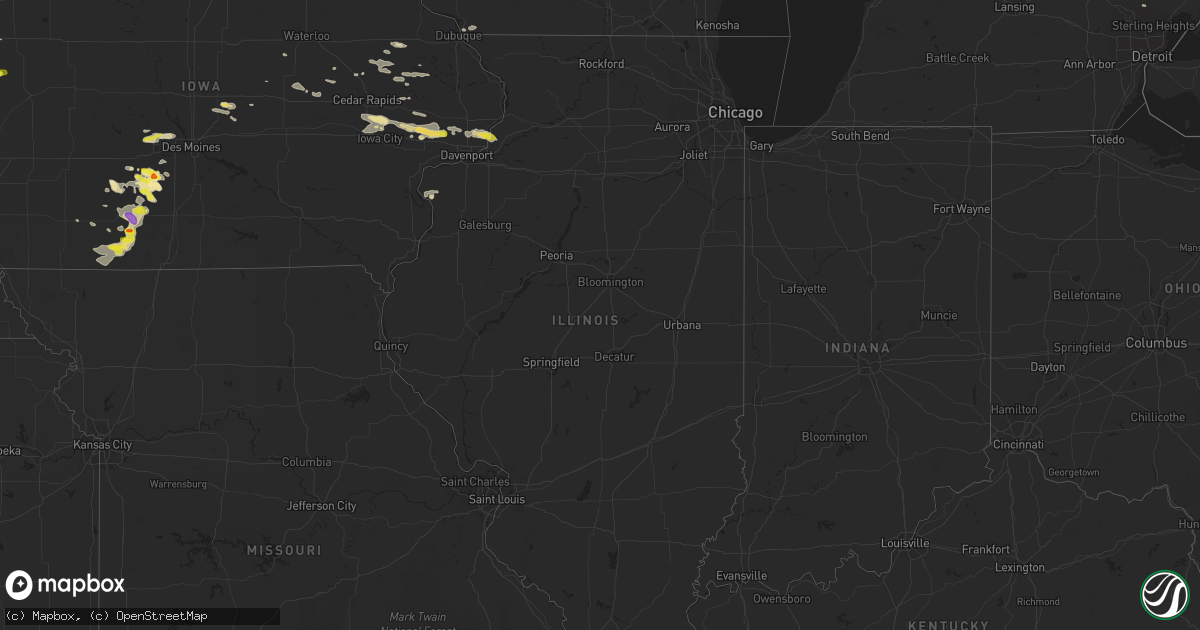 Hail map in Illinois on June 2, 2020