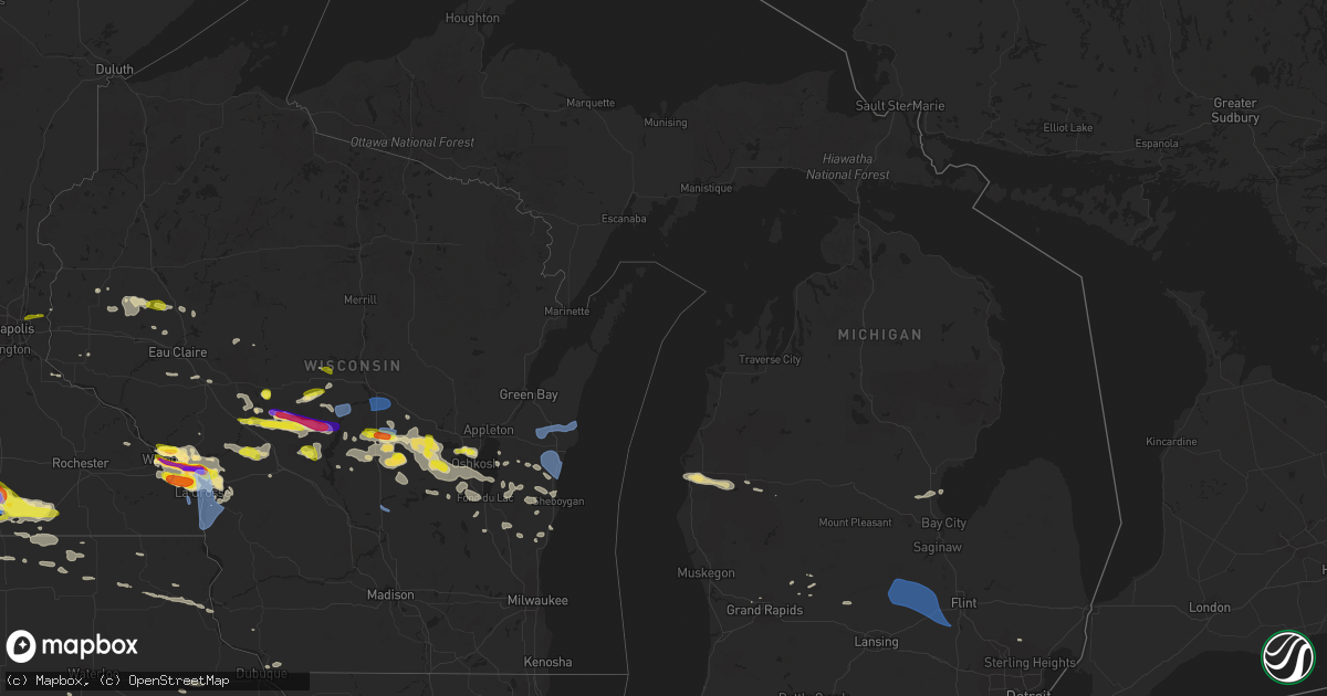 Hail map in Michigan on June 2, 2020