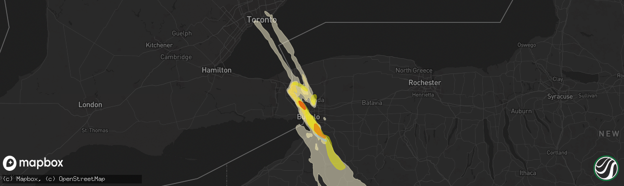 Hail map in North Tonawanda, NY on June 2, 2020