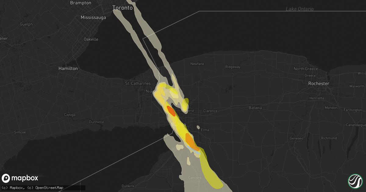 Hail map in North Tonawanda, NY on June 2, 2020