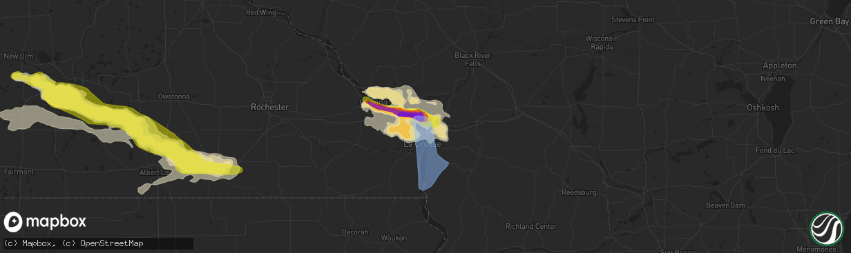 Hail map in Onalaska, WI on June 2, 2020