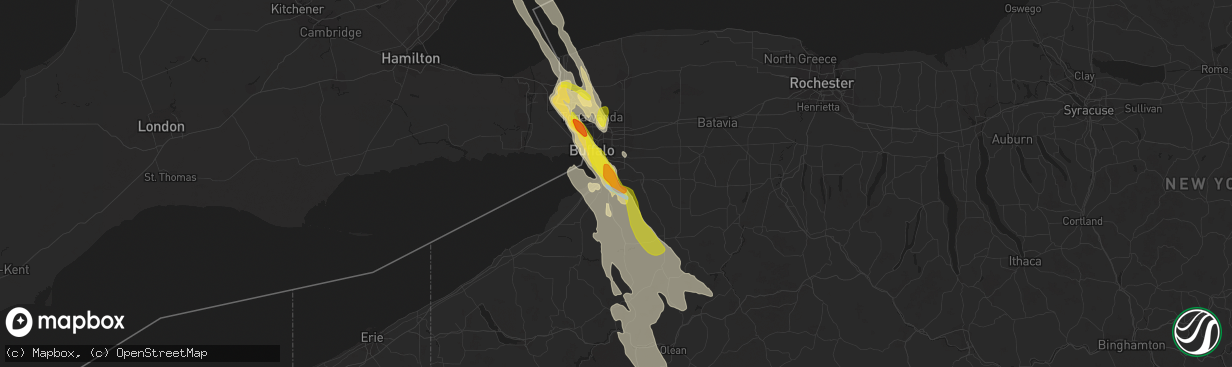 Hail map in Orchard Park, NY on June 2, 2020