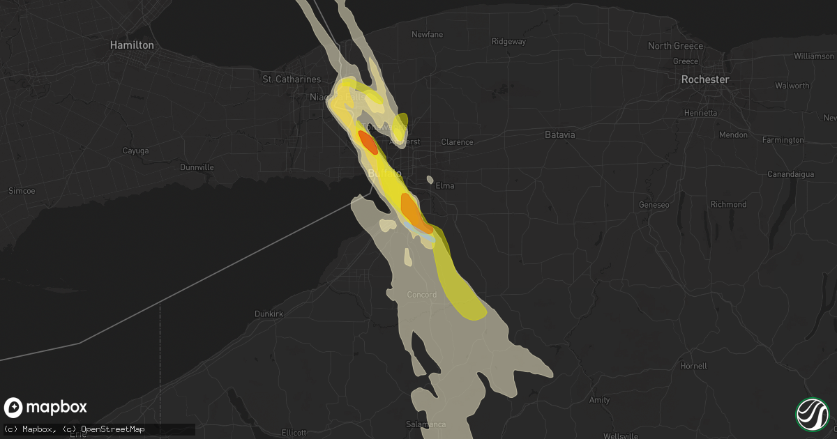 Hail map in Orchard Park, NY on June 2, 2020