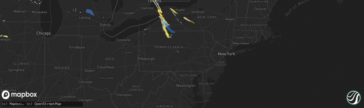 Hail map in Pennsylvania on June 2, 2020