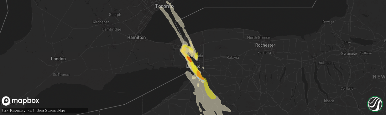 Hail map in Tonawanda, NY on June 2, 2020