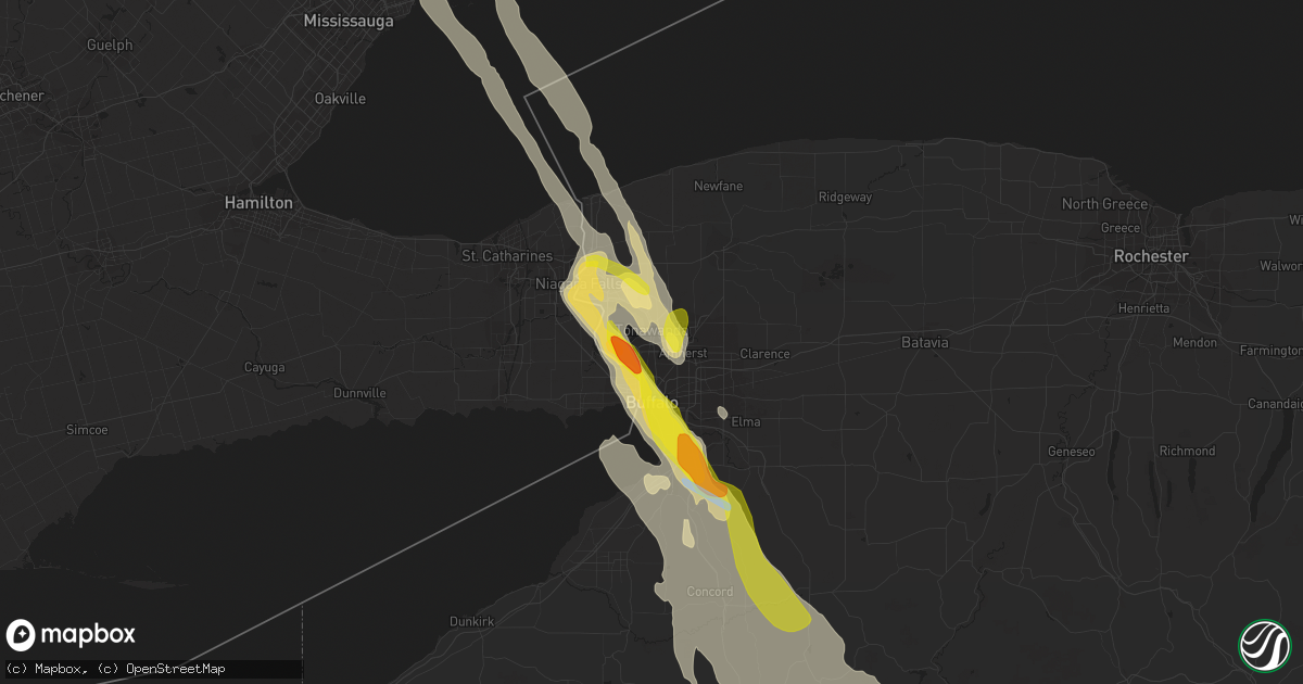 Hail map in Tonawanda, NY on June 2, 2020