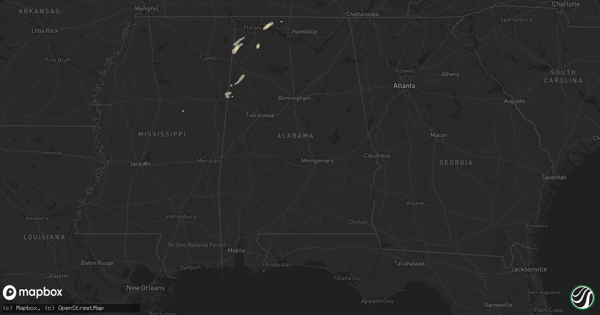 Hail map in Alabama on June 2, 2021