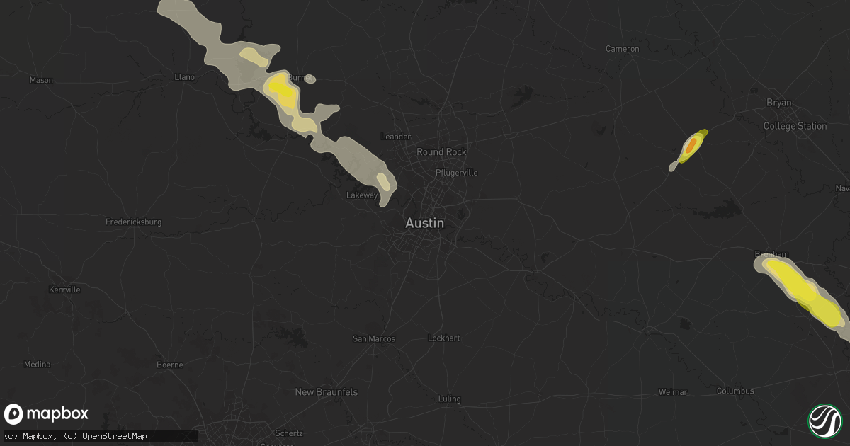 Hail map in Austin, TX on June 2, 2021