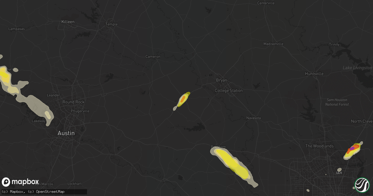 Hail map in Caldwell, TX on June 2, 2021