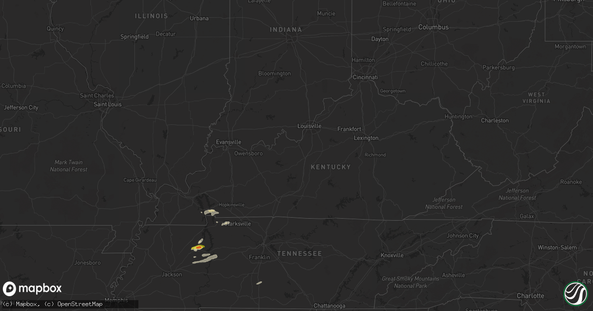 Hail map in Kentucky on June 2, 2021
