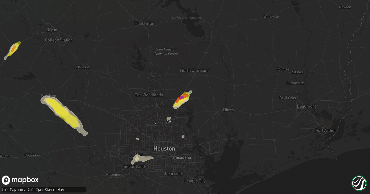 Hail map in New Caney, TX on June 2, 2021