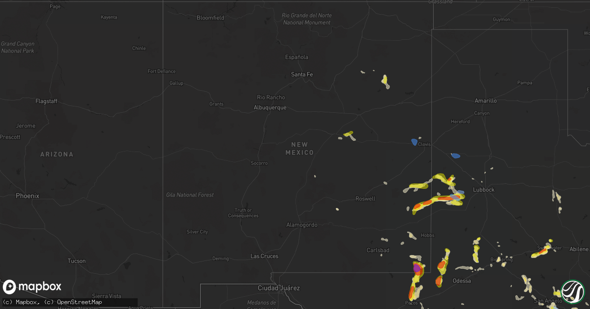 Hail map in New Mexico on June 2, 2021