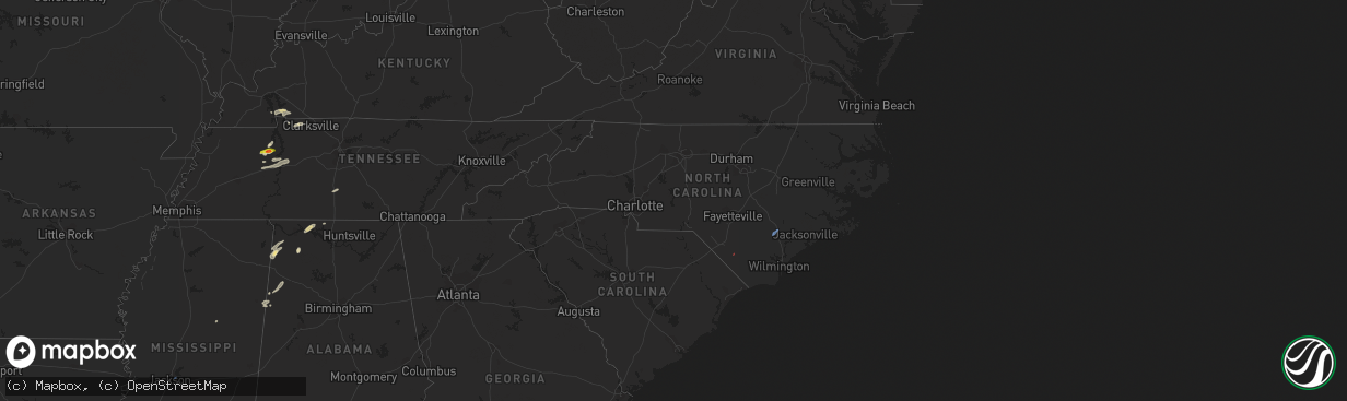 Hail map in North Carolina on June 2, 2021