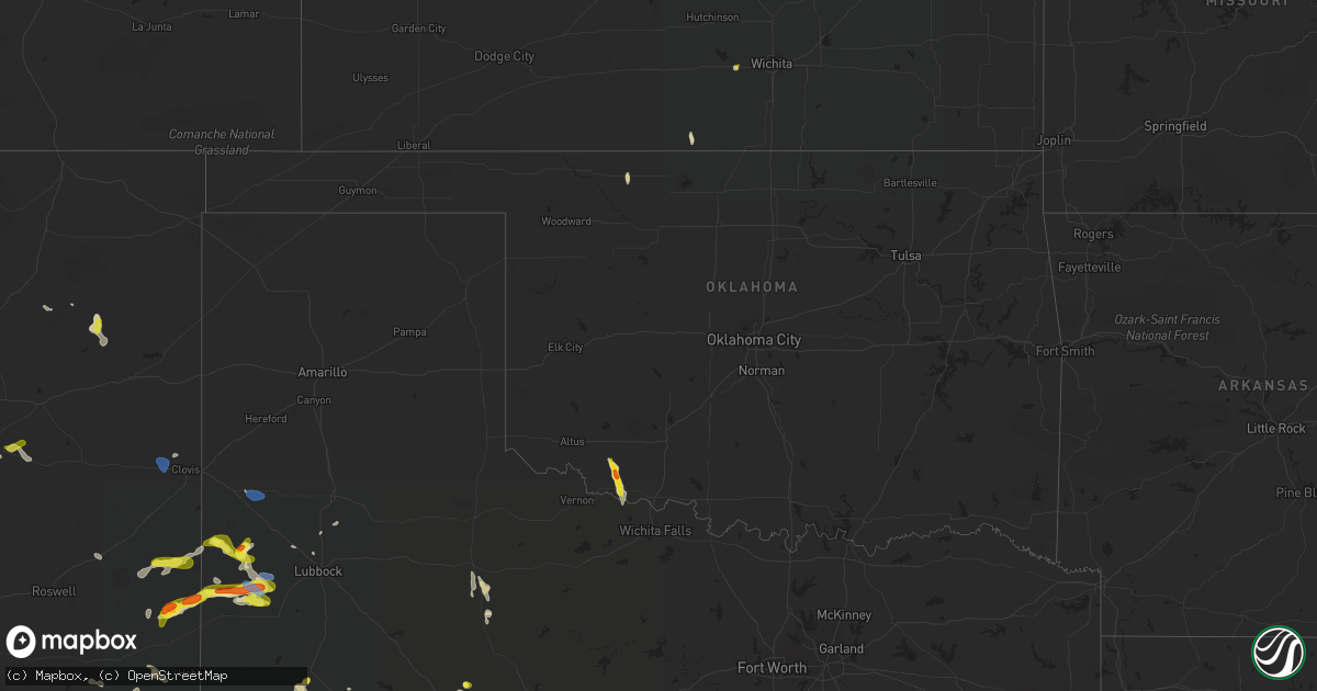 Hail map in Oklahoma on June 2, 2021