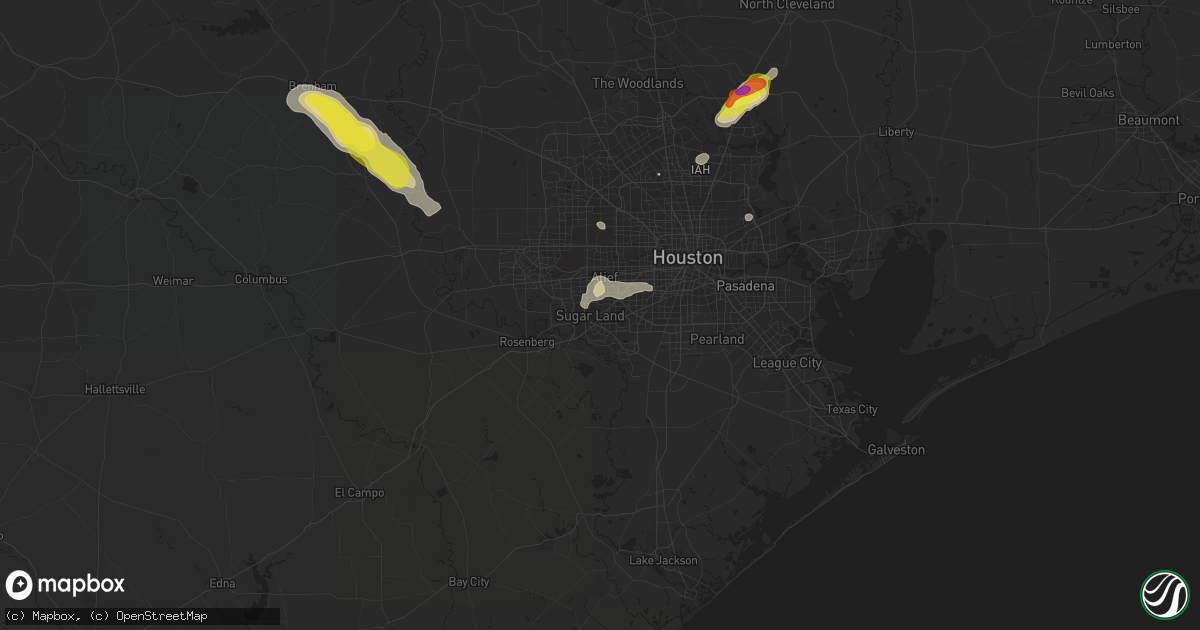 Hail map in Sugar Land, TX on June 2, 2021