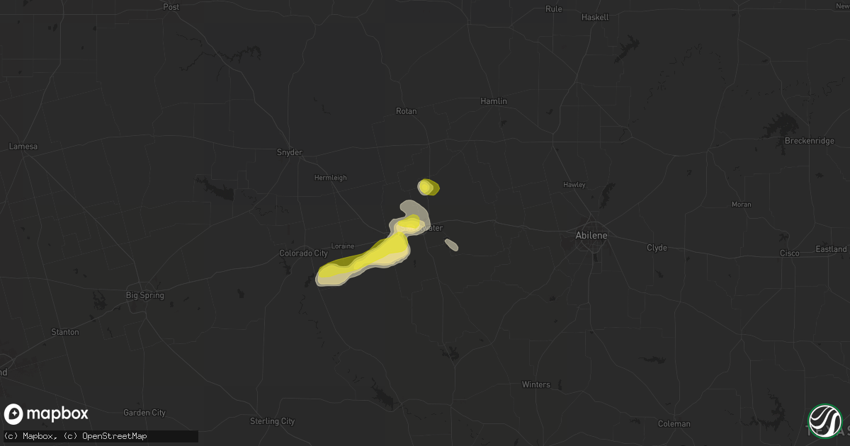 Hail map in Sweetwater, TX on June 2, 2021