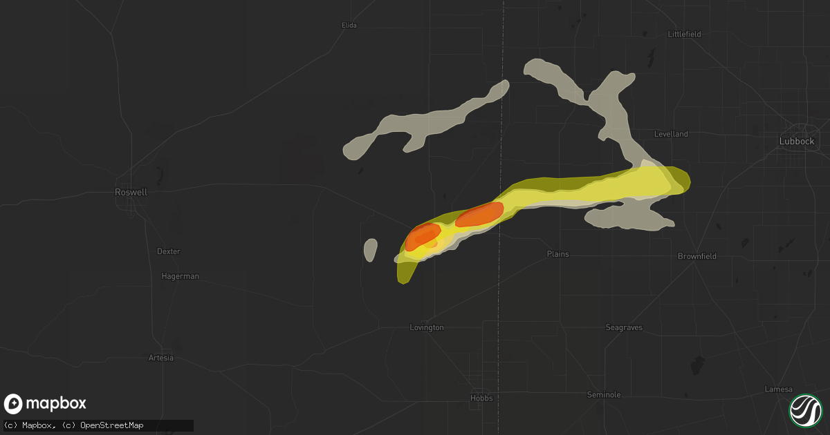 Hail map in Tatum, NM on June 2, 2021