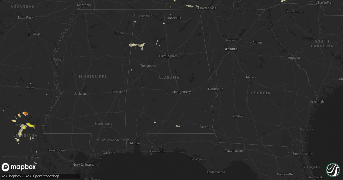 Hail map in Alabama on June 2, 2022