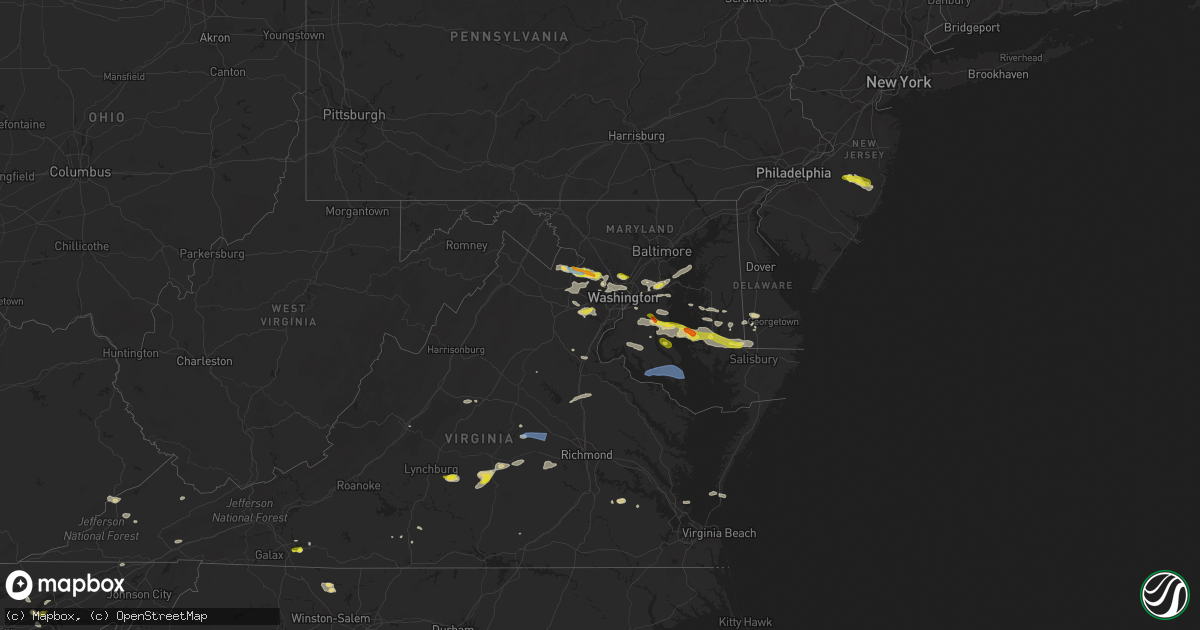 Hail map in Delaware on June 2, 2022