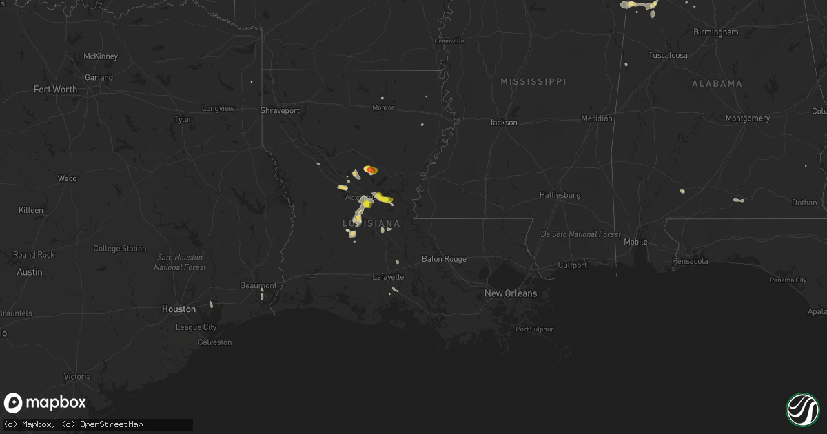Hail map in Louisiana on June 2, 2022