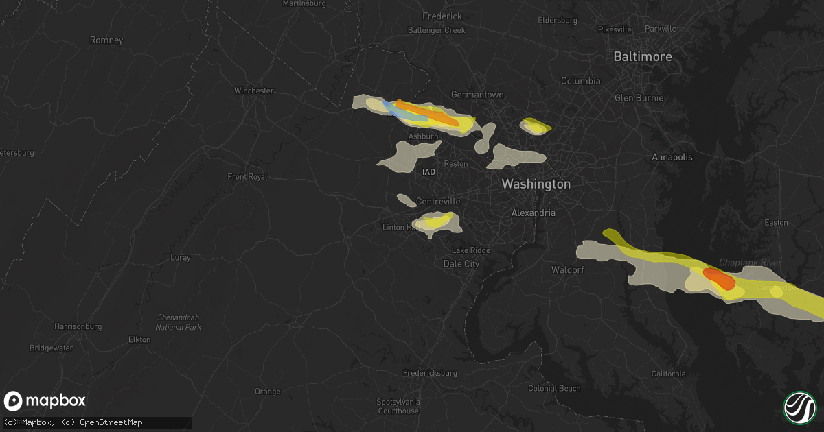 Hail map in Manassas, VA on June 2, 2022