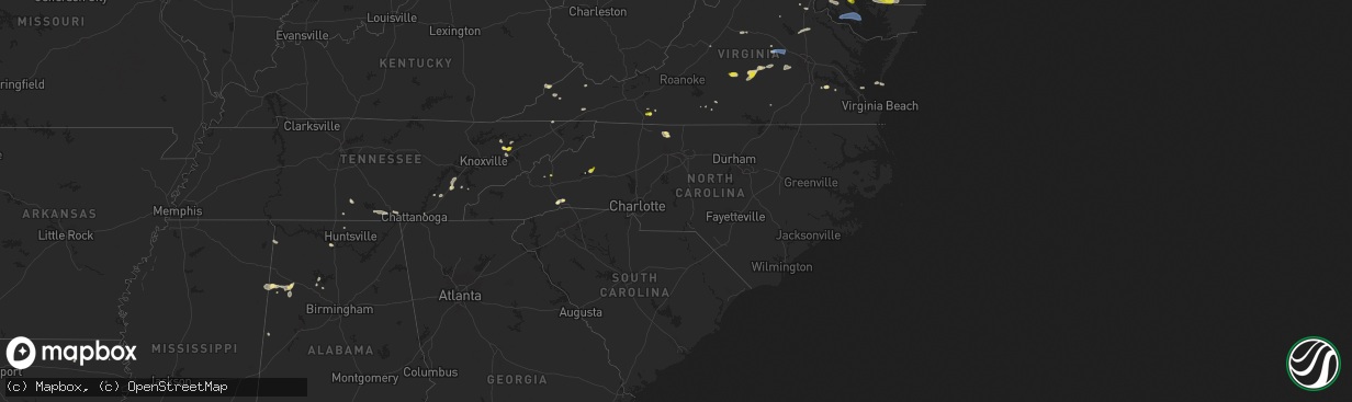 Hail map in North Carolina on June 2, 2022