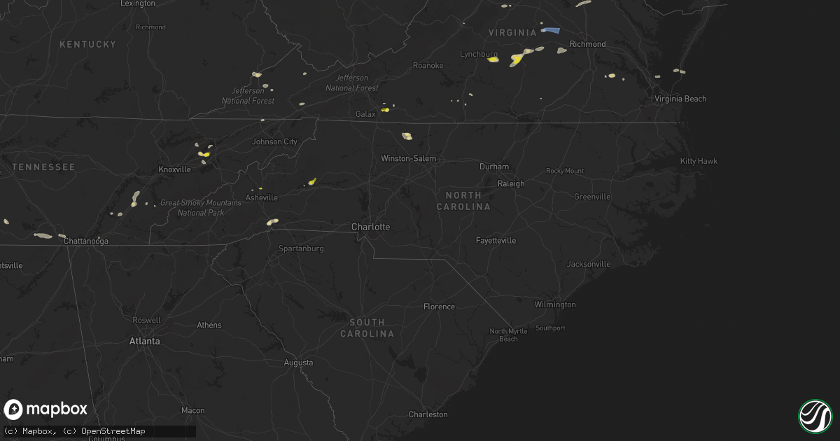 Hail map in North Carolina on June 2, 2022